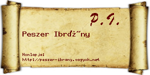 Peszer Ibrány névjegykártya